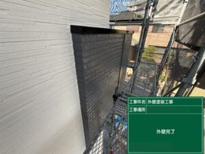 北九州市八幡西区 外壁アクセント部分 塗装完了 N-40 ペイントホームズ八幡店