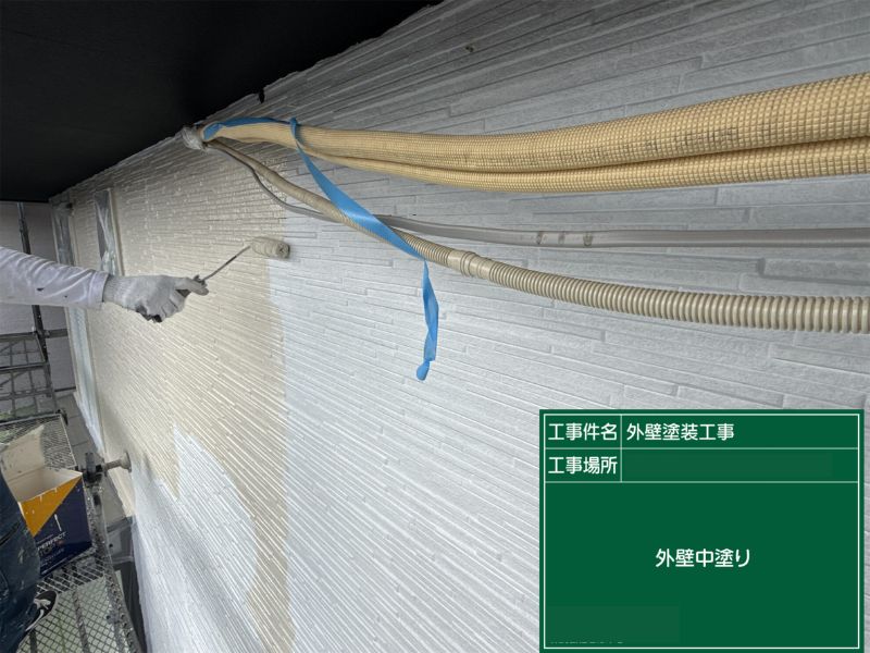 北九州市八幡西区 外壁中塗り ND-503 パーフェクトトップ ペイントホームズ八幡店